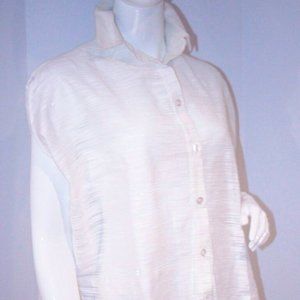 ADAM LIPPES White ROUND BUTTON Blouse SHIRT Top